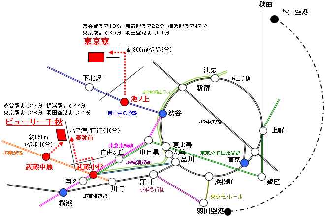 画像：学生寮交通図